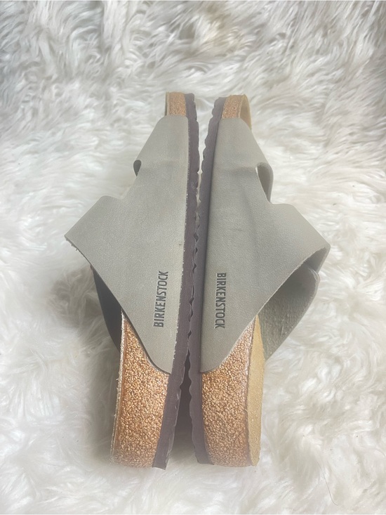 Birkenstock Arizona Men Taupe Slide Sandals with Rose Gold Buckles  SZ12 main image 7